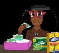 249843 - soybooru.com - afro beanie blm_logo blush box brown_shirt brown_skin container corn cornstarch eating eating_soap irish_spring mouth_full painted_nails pink_glasses pink_nails powder soap soyniqua soytan tub.png