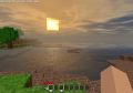 minecraft overhaul sunrise across the gravel beach and ocean.png
